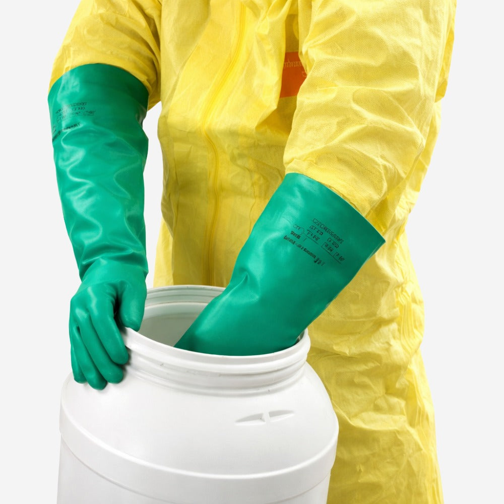 Luva de Proteção Produtos Químicos Nitrílica Verde 45,7cm Ansell AlphaTec Solvex 37-185 C.A 12598