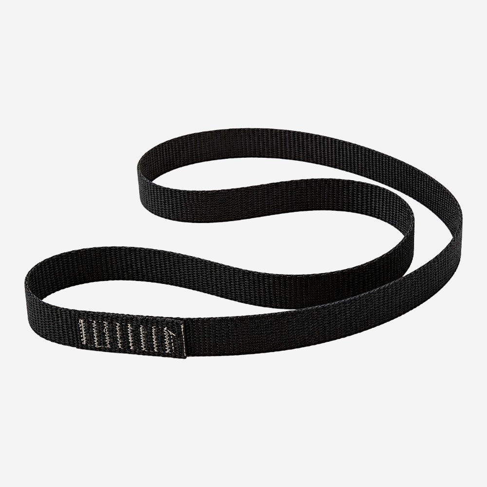 Anel de Ancoragem para Trabalho em Altura Sistemas Provisórios Resgate e Içamento de Maca Fita Poliéster 25mm 120cm 22kN Preto MG Cinto MG 2035C