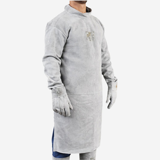 Avental Barbeiro de Raspa Com Manga Para Soldador 100x60cm Fena Luvas AVB-12060CECG C.A 36013