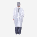 Avental Descartável de TNT Soft Branco Manga Longa 1,15x1,40m Pacote com 10 Prevemax RDES00277