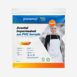 Avental Impermeável de PVC Forrado Branco 1,20x0,70m com Fitilho Prevemax PRAVE00063 CA 44647