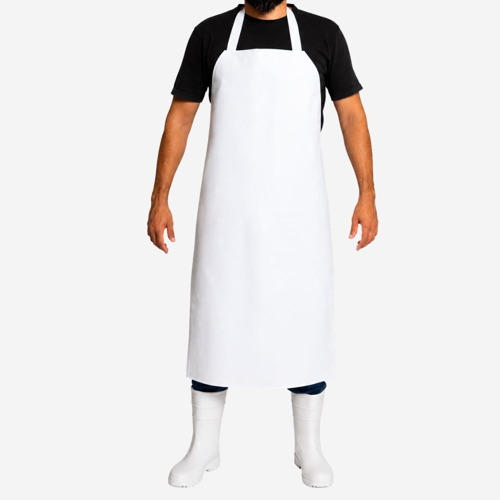Avental de Courvin Branco 163x63cm Para Cozinhas industriais Impermeável Com Tiras Ajustáveis e Forro Maicol C.A 46984