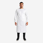 Avental de PVC Barbeiro Forrado Branco 115x70cm Para Indústria Química Impermeável Com Tiras Ajustáveis Maicol C.A 37910