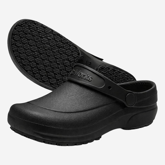 Sapato de EVA Tipo Crocs Preto Uso Profissional Antimicrobiano Solado Antiderrapante Soft Works BB60 C.A 27921