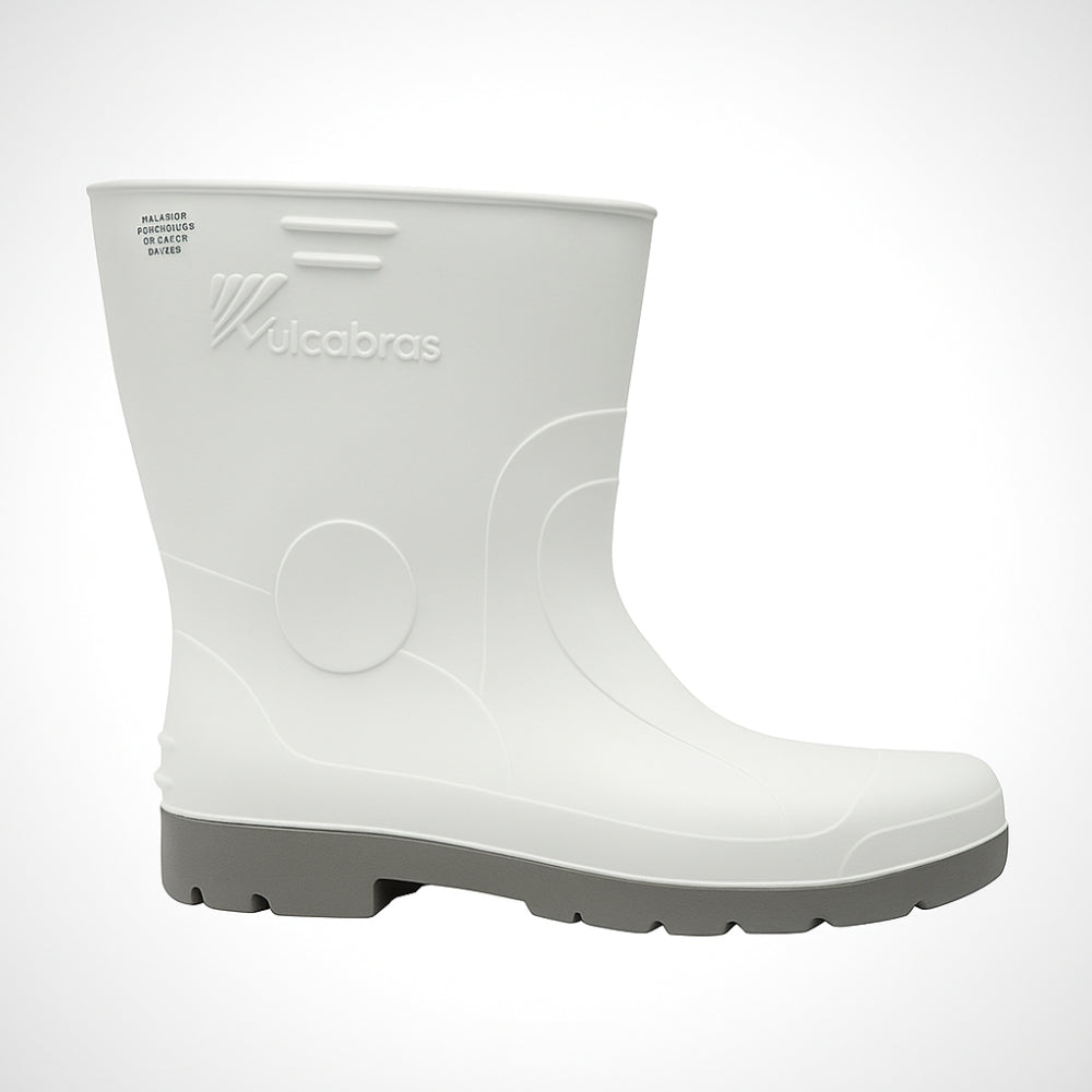 Bota de PVC Overtech Cano Curto 23cm Branca Solado PU Antiderrapante Vulcabras CA 16065