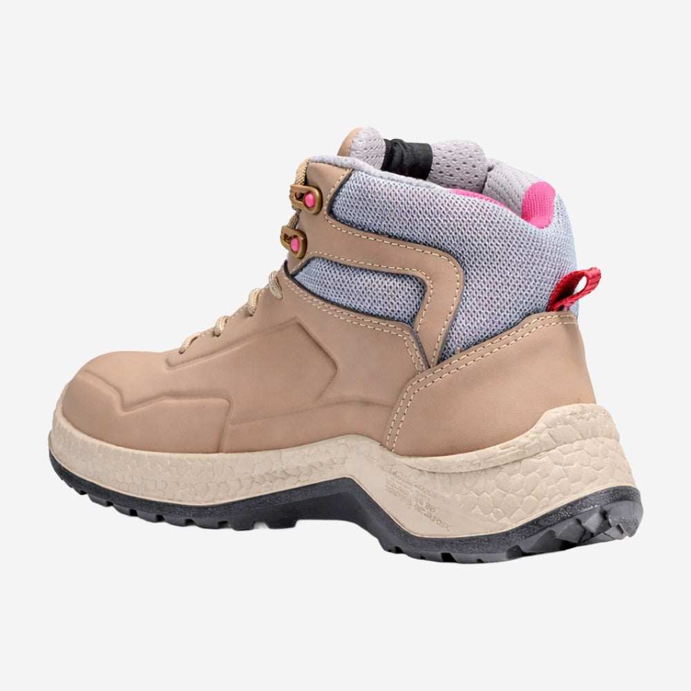 Botina de Segurança Feminina Cadarço Bico PVC Microfibra Caqui Bracol Esmeralda BHPM 4038BHPM4700LL C.A 42307