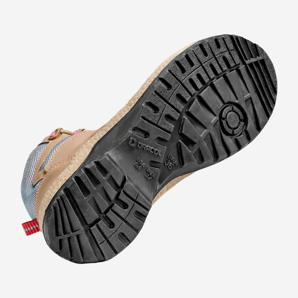 Botina de Segurança Feminina Cadarço Bico PVC Microfibra Caqui Bracol Esmeralda BHPM 4038BHPM4700LL C.A 42307