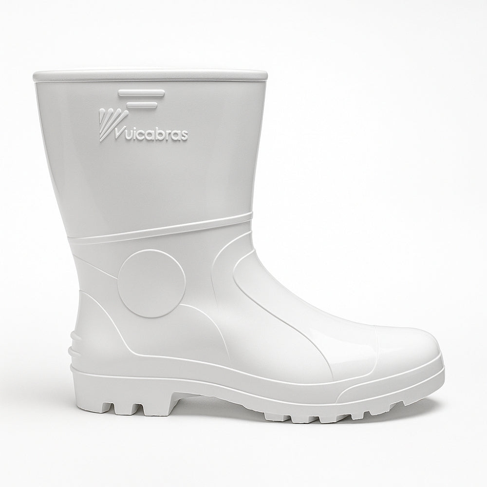Bota de PVC Branca Cano Curto 25,4cm Forro Térmico Lã Solado Antiderrapante Vulcabras BPCC32 CA 25766