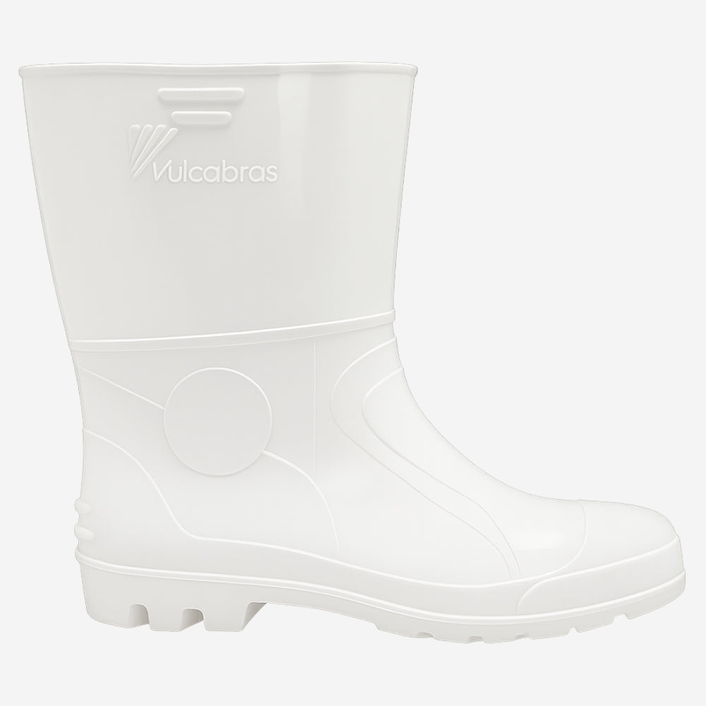 Bota de PVC Cano Curto 24,8cm Branca Com Forro Solado Antiderrapante Vulcabras BPCC12 CA 36939
