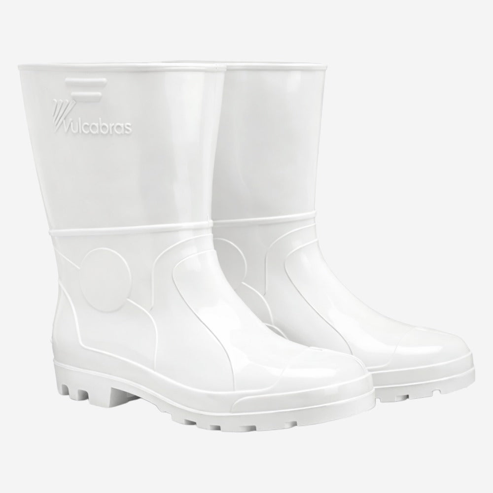 Bota de PVC Cano Curto 24,8cm Branca Com Forro Solado Antiderrapante Vulcabras BPCC12 C.A 36939