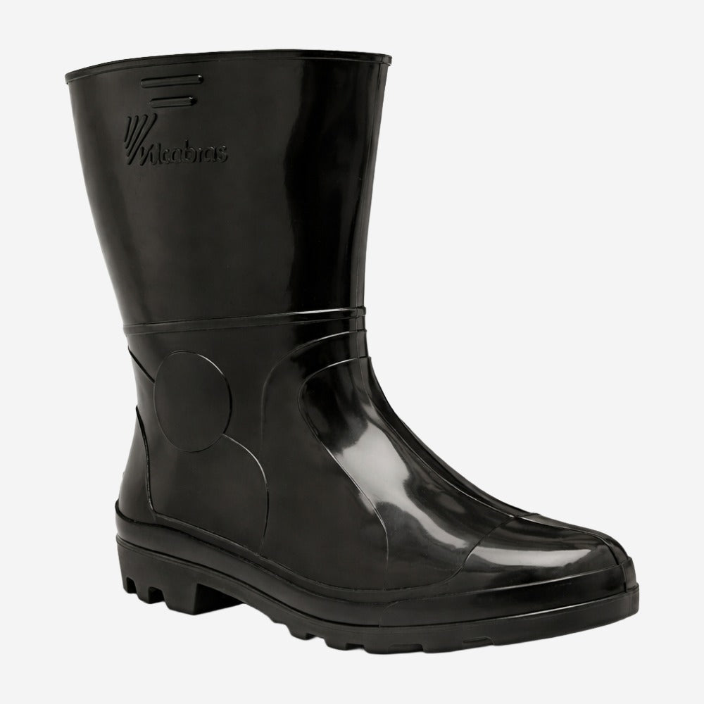 Bota de PVC Cano Curto 24,8cm Preta Com Forro Solado Antiderrapante Vulcabras BPCC22 CA 36939