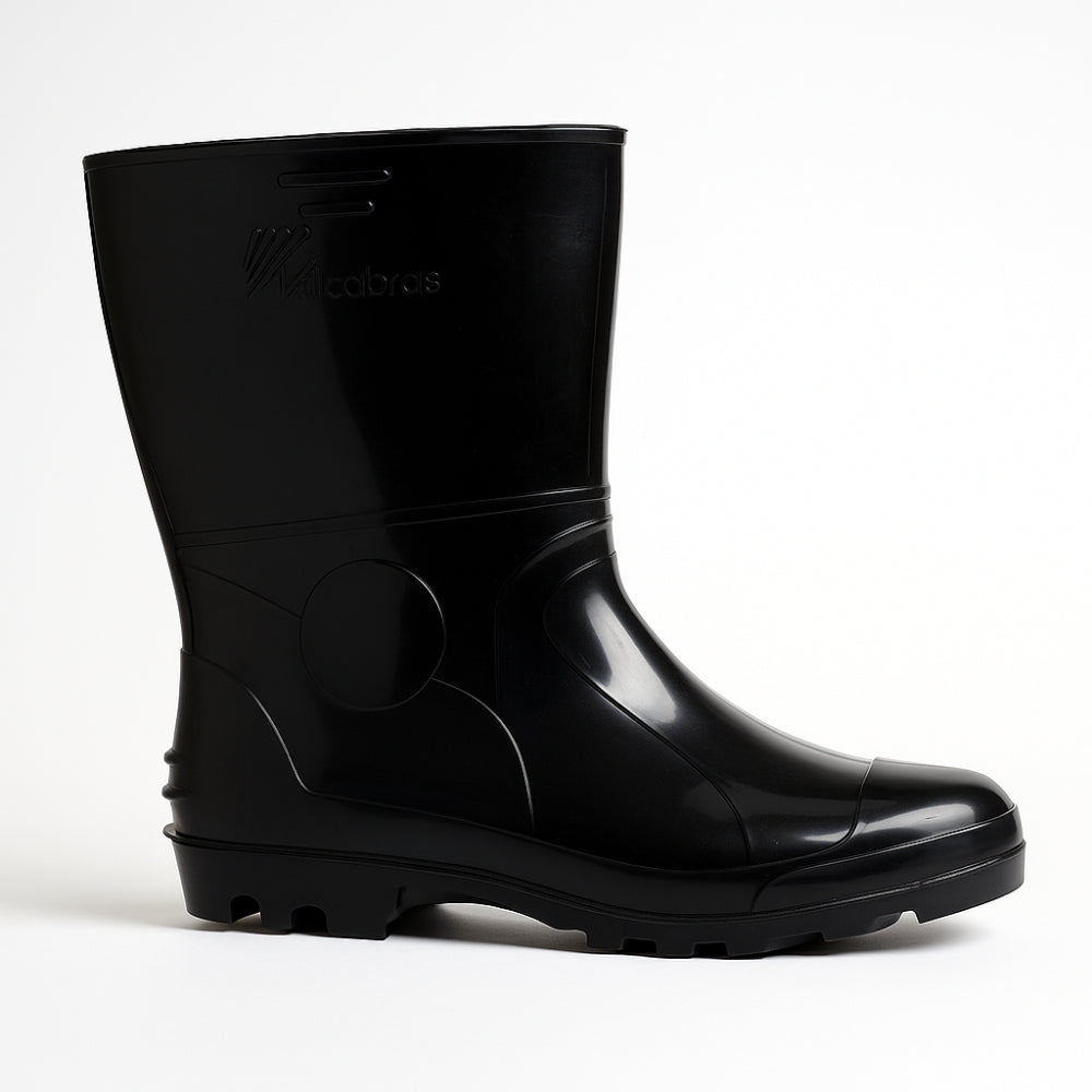 Bota de PVC Cano Curto 24,8cm Preta Com Forro Solado Antiderrapante Vulcabras BPCC12 CA 36939