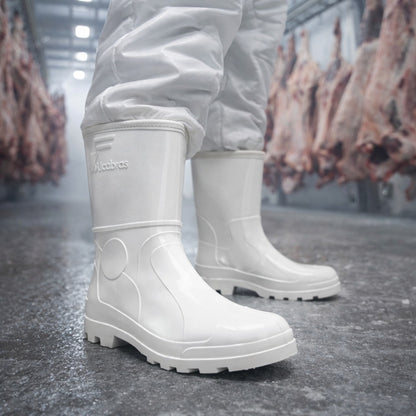 Bota de PVC Cano Curto 25,4cm Branca Forro Térmico Lã Solado Antiderrapante Vulcabras BPCC32 C.A 25766