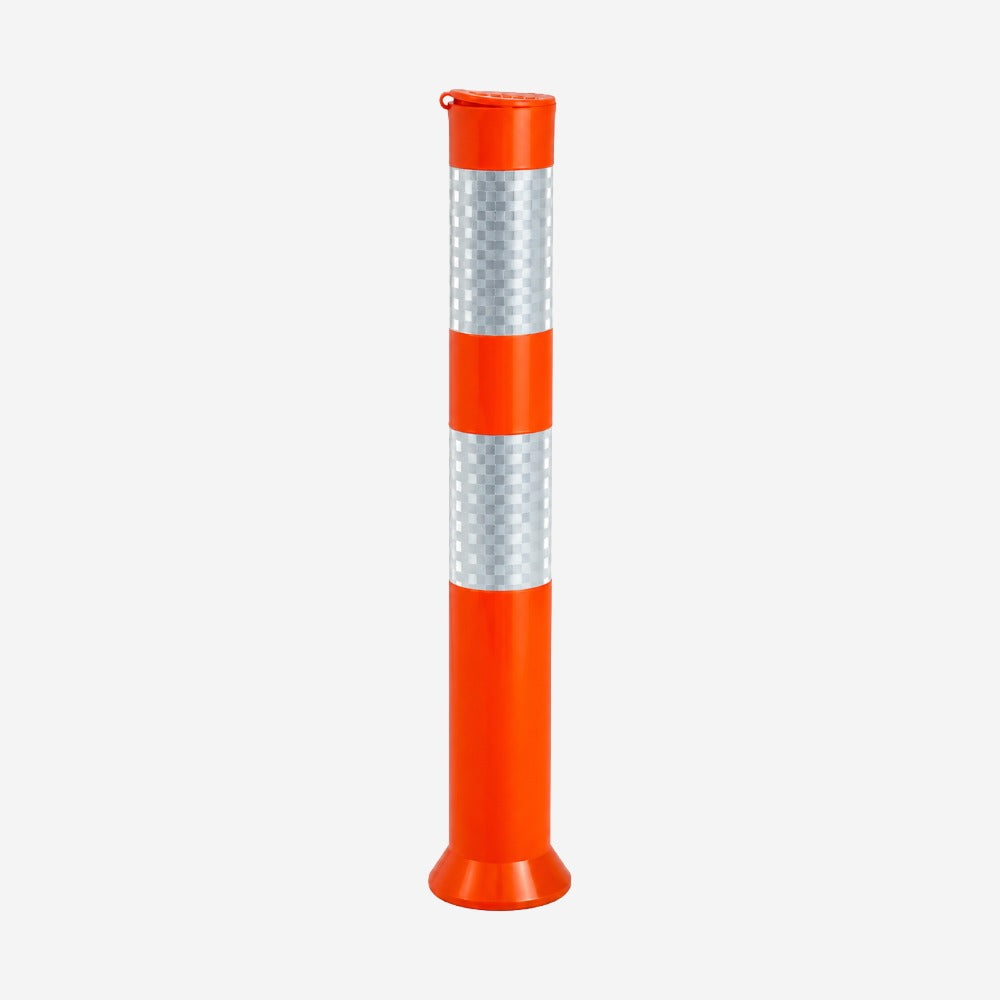 Balizador Flexível Alta Performance 77,5cm Laranja com 2 Faixas Refletivas para Rodovias KTELI