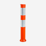 Balizador Flexível Alta Performance 77,5cm Laranja com 2 Faixas Refletivas para Rodovias KTELI