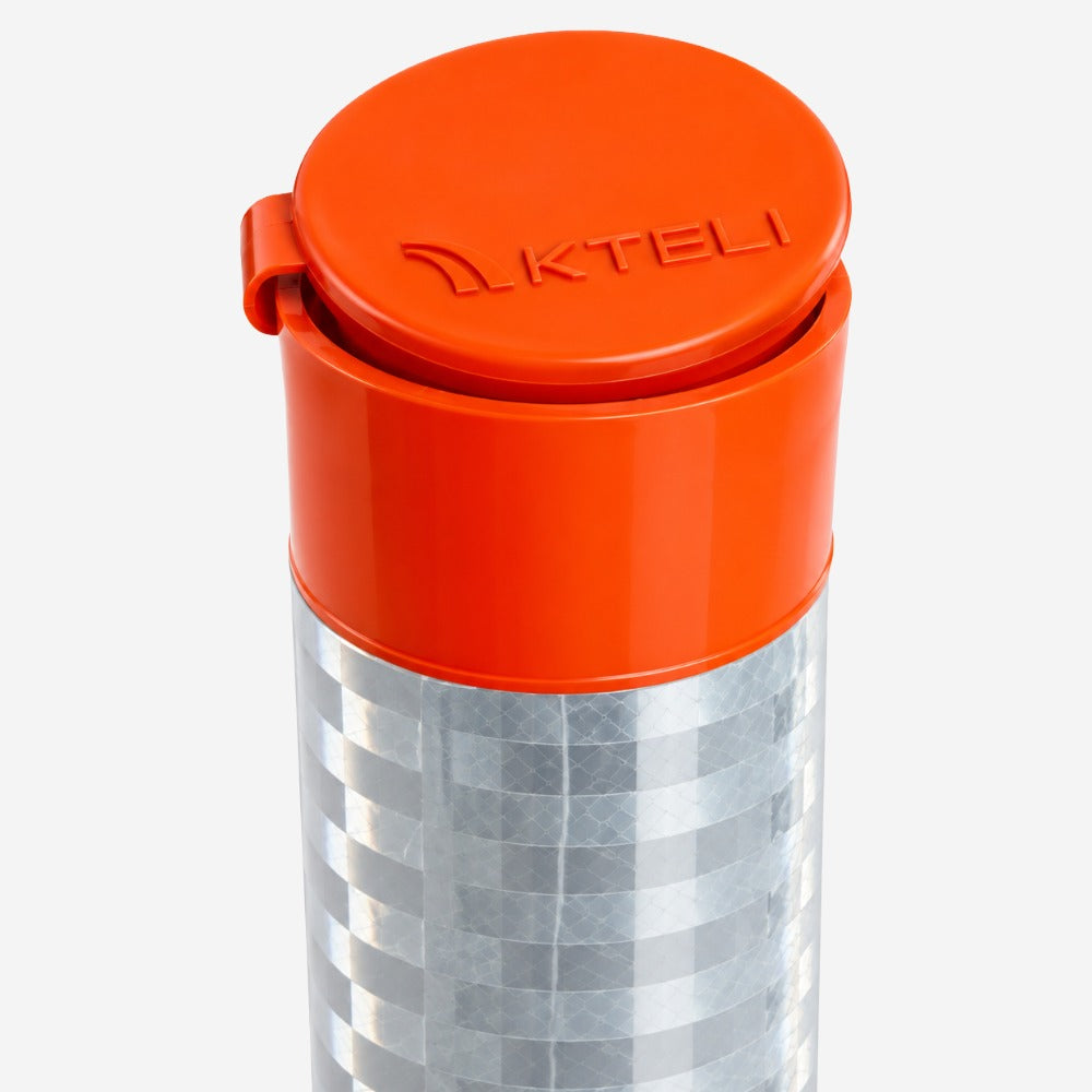 Balizador Flexível Alta Performance 77,5cm Laranja com 2 Faixas Refletivas para Rodovias KTELI