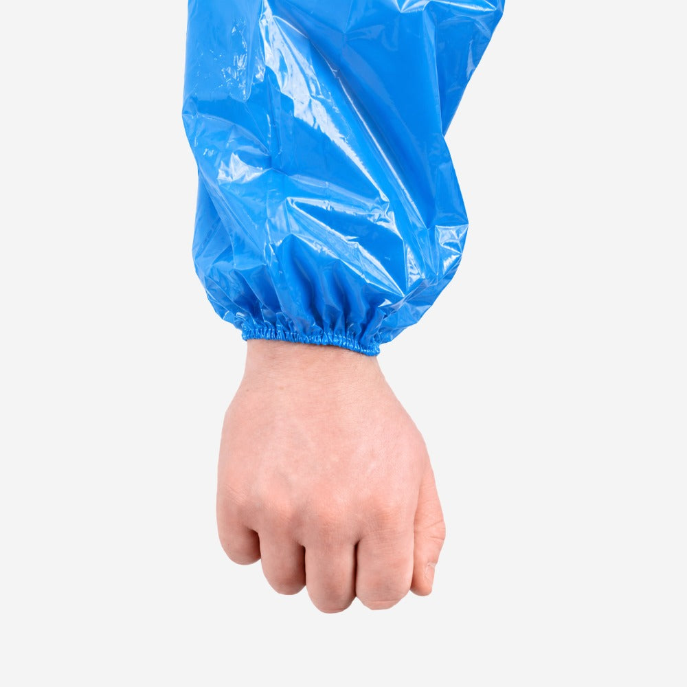 Bata Impermeável de Polietileno Azul Oceano sem Capuz com Elástico Prevemax BAT00129