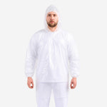 Bata Impermeável de Polietileno com Capuz e Elástico Manga Longa Prevemax BAT00052 CA 30354