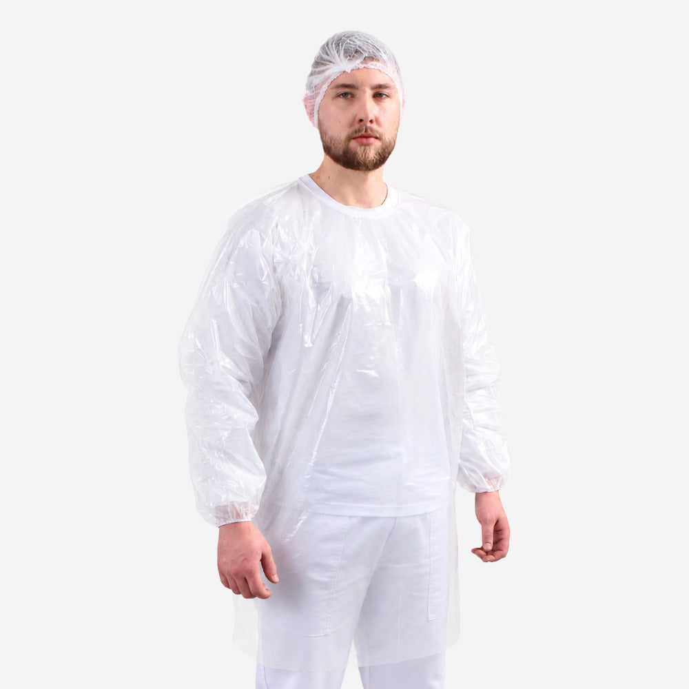 Bata Impermeável de Polietileno sem Capuz com Elástico Manga Longa Prevemax BAT00104 CA 30354