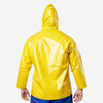 Blusão de PVC Forrado Amarelo Com Capuz Fixo Fechamento Frontal Brascamp CA 28482