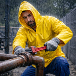 Blusão de PVC Forrado Amarelo Com Capuz Fixo Fechamento Frontal Brascamp CA 28482