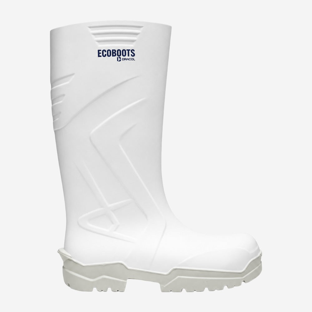 Bota De PU Bico Composite Cano Longo 32cm Branca Com Gelo Solado Antiderrapante Bracol Ecoboots Polytech 91FPUL100 C.A 34233