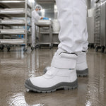 Bota Térmica Para Frigorífico Velcro Bico Aço Couro Hidrofugado Branco Forro em Lã Marluvas 50C32 FRI A CP C.A 13146