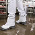 Bota Térmica Para Frigorífico Velcro Bico Aço Couro Hidrofugado Branco Forro em Lã Marluvas 50C32 FRI A CP C.A 13146