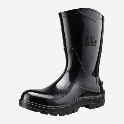 Bota de PVC Bico Aço Cano Médio 25cm Preta Com Forro Solado Antiderrapante Marluvas 100AWORKF CM PR A C.A 48256