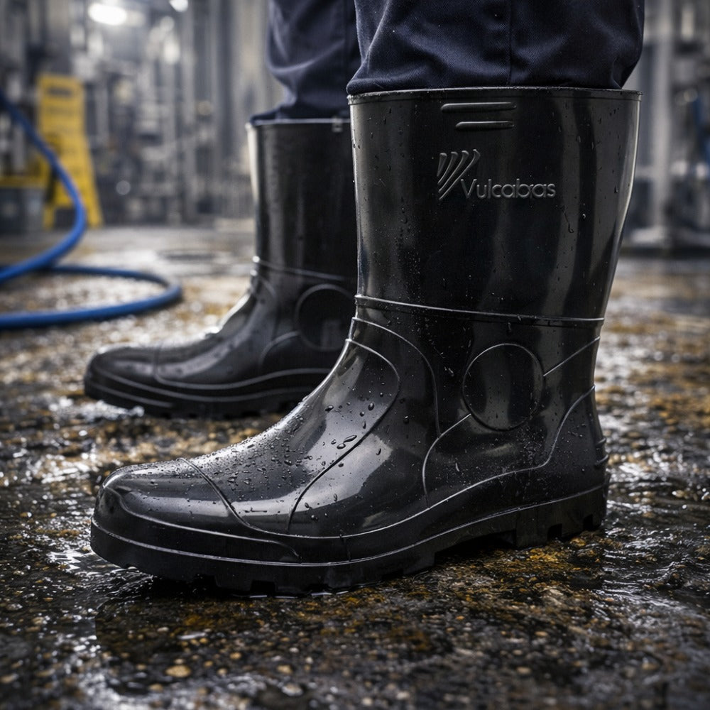 Bota de PVC Cano Curto 24,8cm Preta Com Forro Solado Antiderrapante Vulcabras BPCC22 C.A 36939