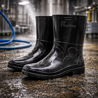 Bota de PVC Cano Curto 24,8cm Preta Com Forro Solado Antiderrapante Vulcabras BPCC22 C.A 36939