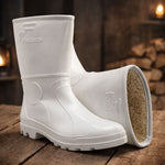 Bota de PVC Cano Curto 25,4cm Branca Forro Térmico Lã Solado Antiderrapante Vulcabras a C.A 25766
