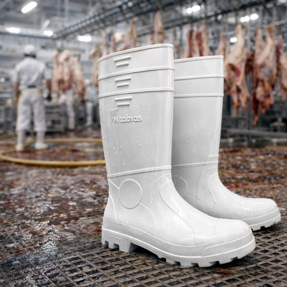Bota de PVC Cano Longo 32,5cm Branca Com Forro Solado Antiderrapante Vulcabras BPCL11 C.A 36942