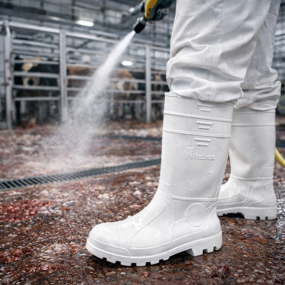 Bota de PVC Cano Longo 32,5cm Branca Com Forro Solado Antiderrapante Vulcabras BPCL11 C.A 36942