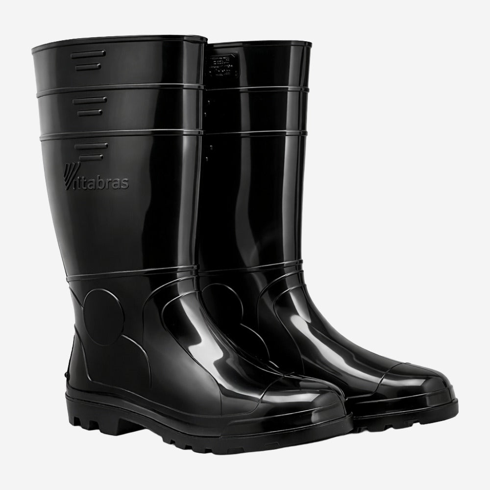 Bota de PVC Cano Longo 34,6cm Preta Com Forro Solado Antiderrapante Vulcabras BPCL21 C.A 36942