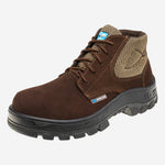 Botina de Segurança Cadarço Bico Composite Couro Nobuck Marrom Café Marluvas 50B26 CB C NUB C.A 42392