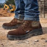 Botina de Segurança Cadarço Bico Composite Couro Nobuck Marrom Café Marluvas 50B26 CB C NUB C.A 42392