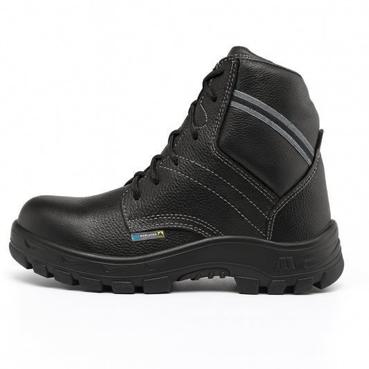 Botina de Segurança Cadarço Bico Composite Couro Preta Marluvas 50B29 C ANTIESTÁTICO CA 21671