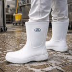 Bota de EVA Bico Composite Cano Longo 28,2cm Branca Solado Antiderrapante Eletricista Térmica Soft Works BB86 C.A 39347