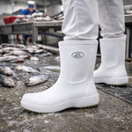 Bota de EVA Bico Composite Cano Longo 28,2cm Branca Solado Antiderrapante Eletricista Térmica Soft Works BB86 C.A 39347