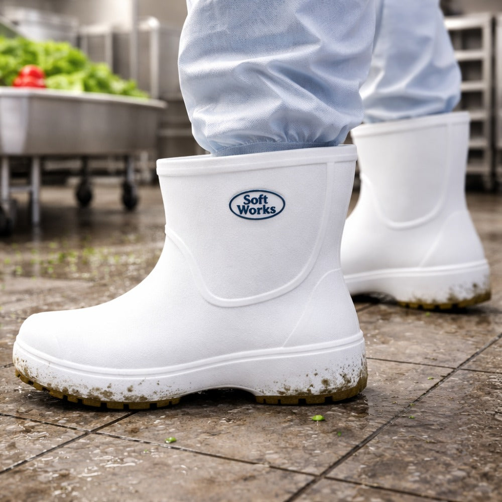 Bota de EVA Cano Curto 15cm Branca Solado Antiderrapante Eletricista Térmica Soft Works BB85 C.A 37390