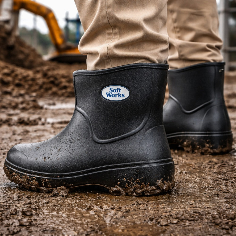 Bota de EVA Cano Curto 15cm Preta Solado Antiderrapante Eletricista Térmica Soft Works BB85 C.A 37390