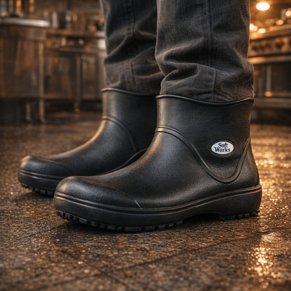 Bota de EVA Cano Curto 15cm Preta Solado Antiderrapante Eletricista Térmica Soft Works BB85 C.A 37390