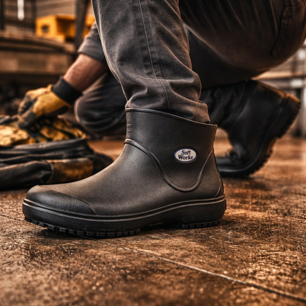 Bota de EVA Cano Curto 15cm Preta Solado Antiderrapante Eletricista Térmica Soft Works BB85 C.A 37390
