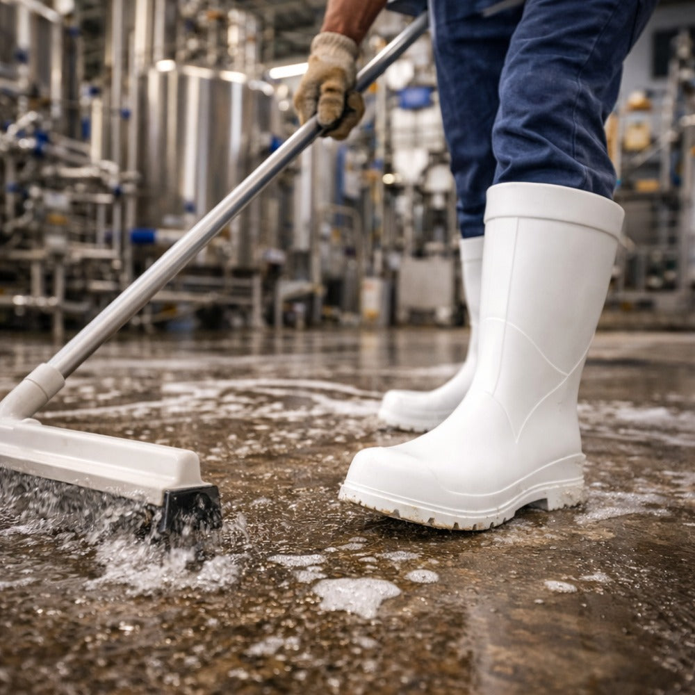 Bota de EVA Cano Longo Branca Solado Antiderrapante Sticky Shoes Full FEB-BCA C.A 50111