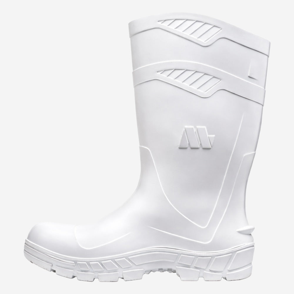 Bota de PVC Bico Aço Cano Longo 32cm Branca Com Forro Solado Antiderrapante Marluvas 100AWORKF CA BR A C.A 48255