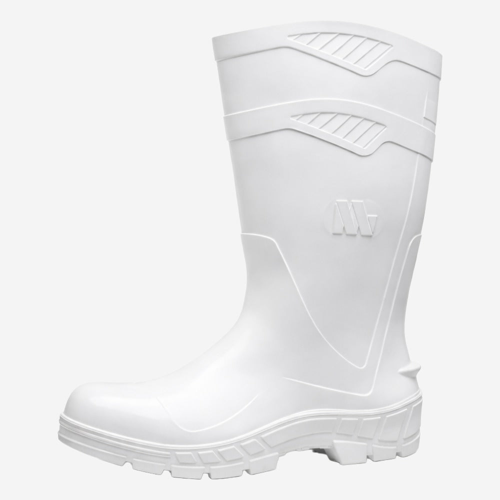 Bota de PVC Bico Aço Cano Longo 32cm Branca Com Forro Solado Antiderrapante Marluvas 100AWORKF CA BR A C.A 48255