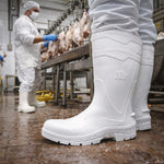 Bota de PVC Bico Aço Cano Longo 32cm Branca Com Forro Solado Antiderrapante Marluvas 100AWORKF CA BR A C.A 48255