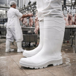 Bota de PVC Bico Aço Cano Longo 32cm Branca Com Forro Solado Antiderrapante Marluvas 100AWORKF CA BR A C.A 48255