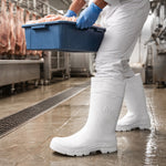 Bota de PVC Bico Aço Cano Longo 32cm Branca Com Forro Solado Antiderrapante Marluvas 100AWORKF CA BR A C.A 48255